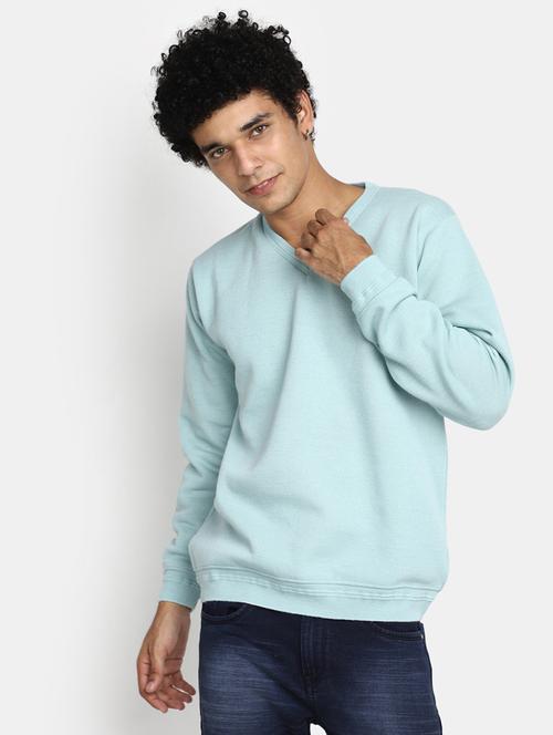 men solid v neck pullover - 20536564 - Very Small Image - 1