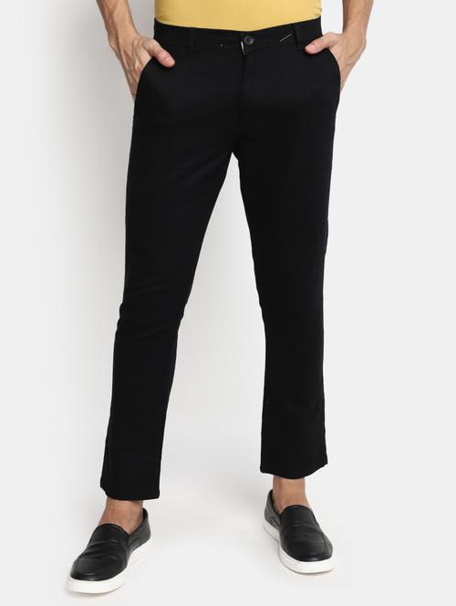 men mid rise solid chinos casual trouser - 20536594 - Very Small Image - 1