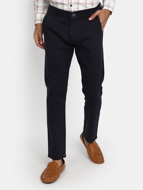 men mid rise solid chinos casual trouser - 20536595 - Very Small Image - 1