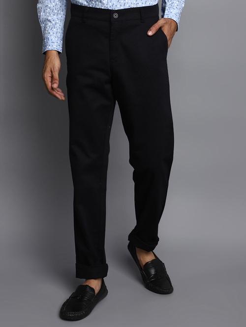 men black cotton chino trouser - 20536634 - Very Small Image - 1