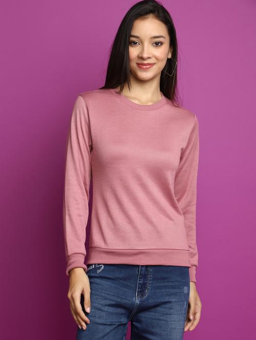 women long sleeved solid pullover - 20536730 - Very Small Image - 1