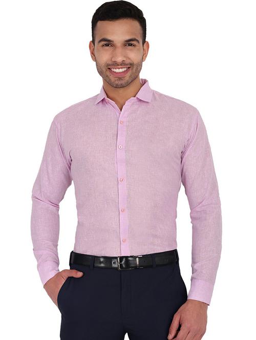 pink cotton long sleeve formal shirt - 20537243 - Very Small Image - 1