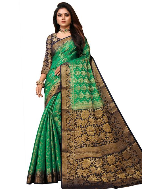 women's banarasi saree with blouse - 20537358 - Very Small Image - 1