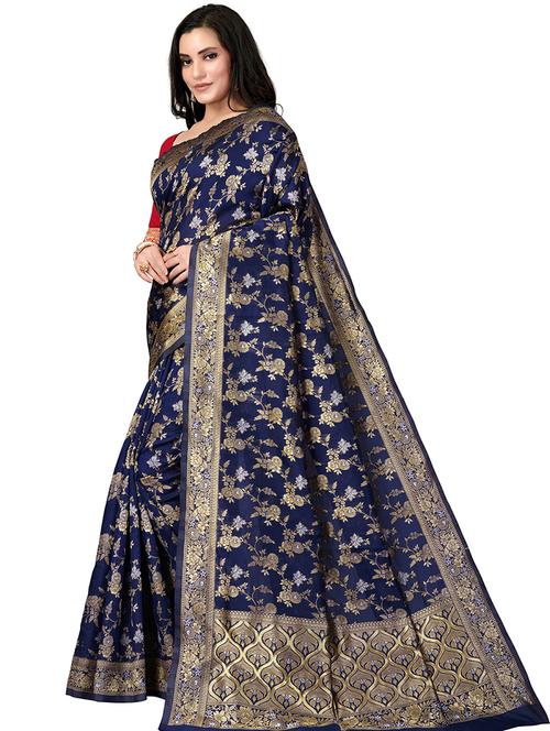 women's banarasi saree with blouse - 20537464 - Very Small Image - 1