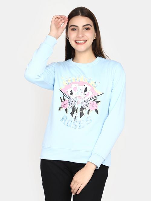 women long sleeved front printed sweatshirt - 20537573 - Very Small Image - 1