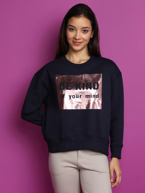 women long sleeved chest printed sweatshirt - 20537586 - Very Small Image - 1