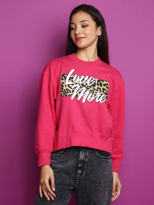 women long sleeved chest printed sweatshirt - 20537587 - Very Small Image - 1