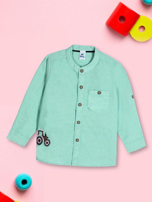 boys solid cotton long sleeve shirt - 20537593 - Very Small Image - 1