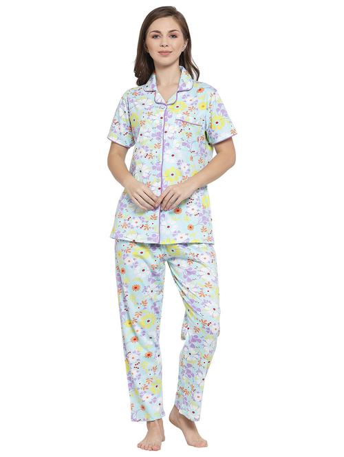 light blue hosiery nightwear set - 20537921 - Very Small Image - 1