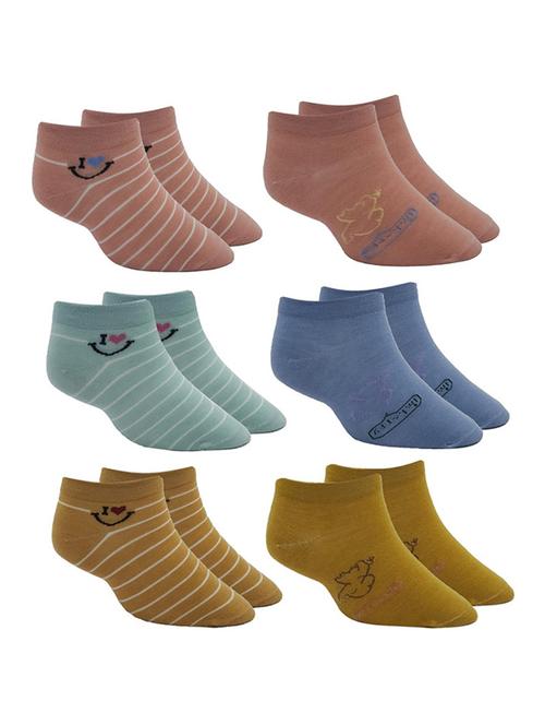 women pack of 6 cotton ankle length socks - 20538632 - Very Small Image - 1