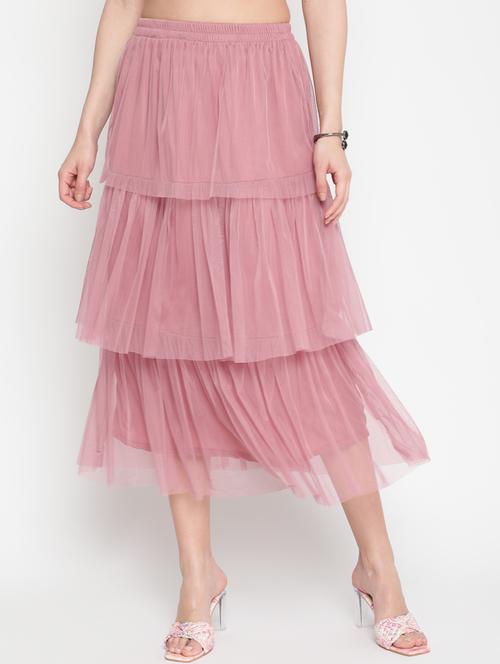 Mauve Net Layered Skirt - 20538700 - Very Small Image - 1