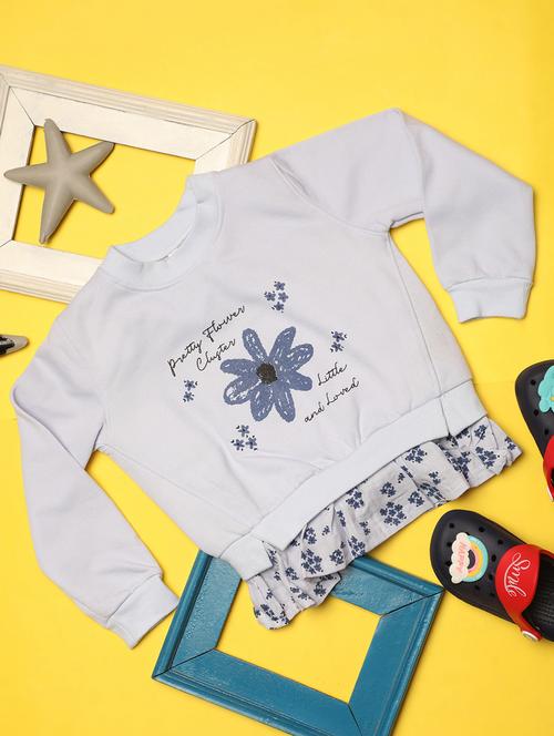 girls long sleeved floral sweatshirt - 20538805 - Very Small Image - 1