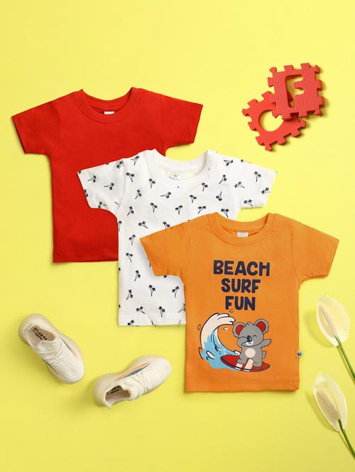 Pack Of 3 Multi Cotton Blend T-shirt - 20538886 - Very Small Image - 1