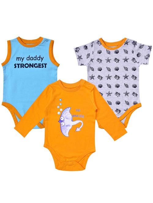 pack of 3 multi color onesies & rompers - 20539303 - Very Small Image - 1