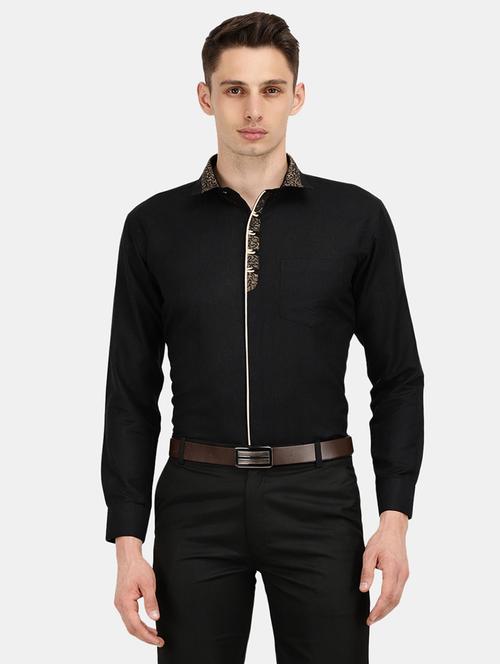 black cotton formal shirt - 20539530 - Very Small Image - 1