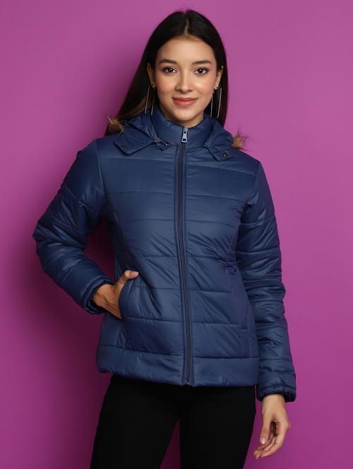 women solid hooded quilted jacket - 20539578 - Very Small Image - 1