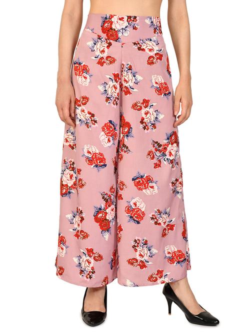 rosewater pink cotton blend floral palazzo - 20539654 - Very Small Image - 1