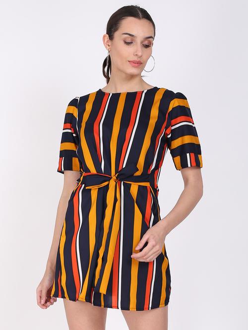 women striped belted dress - 20540486 - Very Small Image - 1