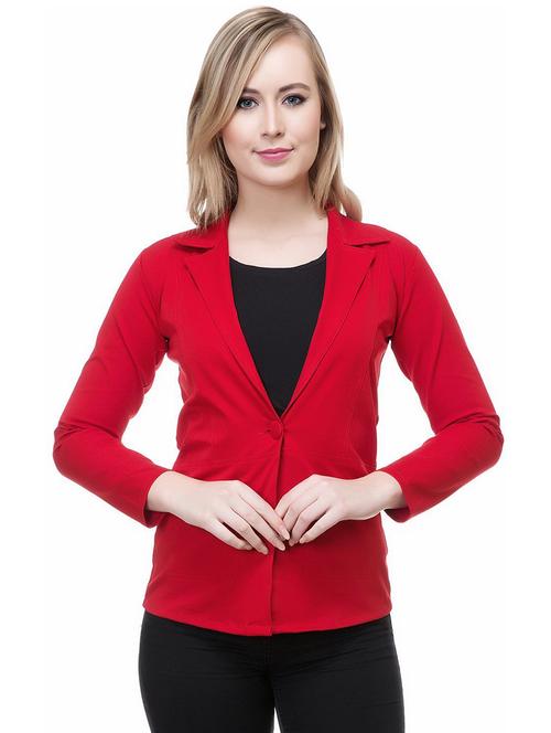 women solid single breasted blazer - 20540498 - Very Small Image - 1