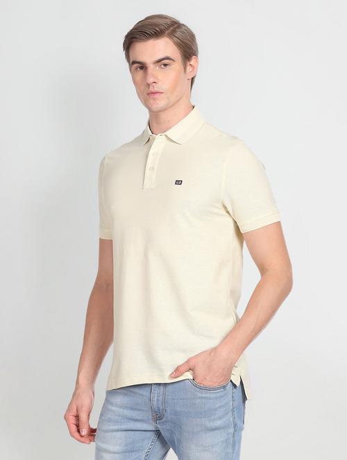beige cotton plain tshirt - 20543119 - Very Small Image - 1
