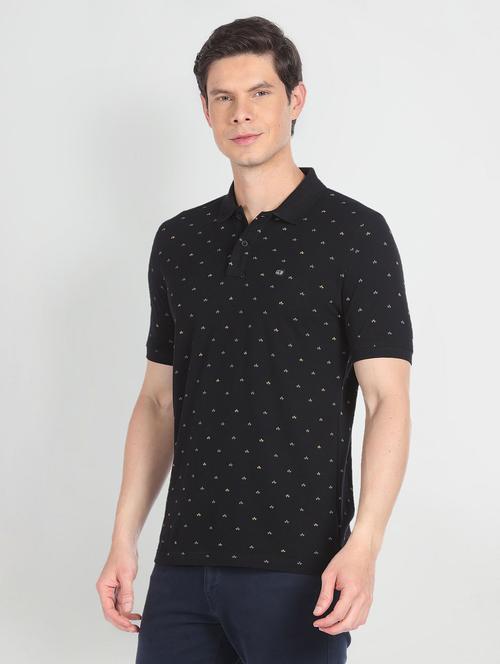 black cotton all over print tshirt - 20543155 - Very Small Image - 1