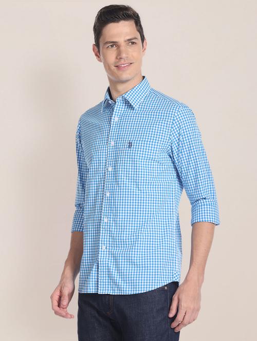 men checked casual cotton shirt - 20544934 - Very Small Image - 1