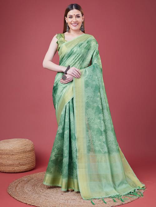 women's self design sea green colored saree - 20544975 - Very Small Image - 1