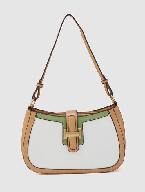 khaki leatherette (pu) sling bag - 20546352 - Very Small Image - 1