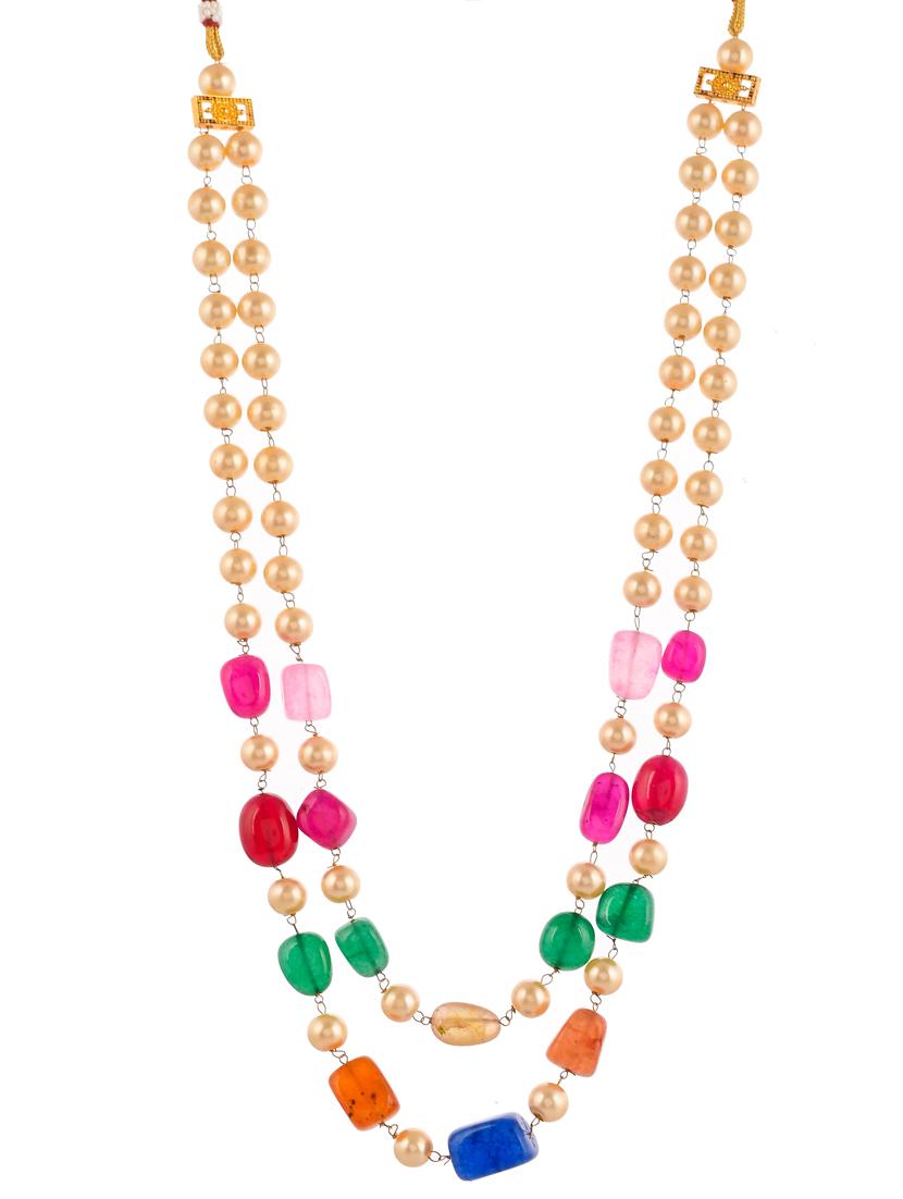 women pearl & stones layered necklace - 20547035 - Zoom Image - 2