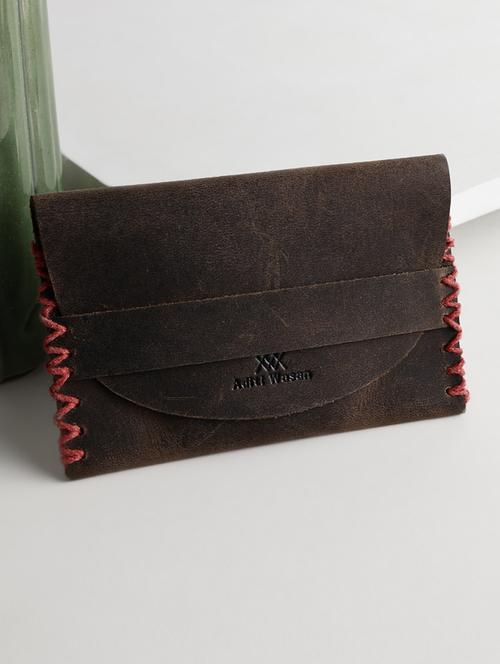 brown detailed leather card holder - 20547059 - Very Small Image - 1