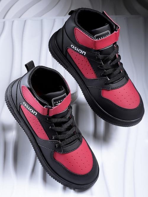 boys red & black color blocked sneaker - 20547502 - Very Small Image - 1