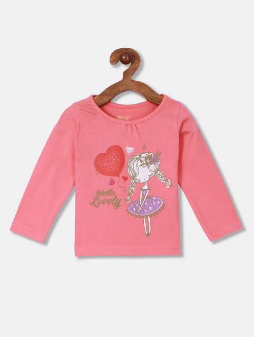 pink cotton blend tee - 20549224 - Very Small Image - 1