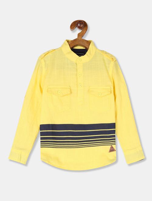 yellow striped cotton shirt - 20549304 - Very Small Image - 1
