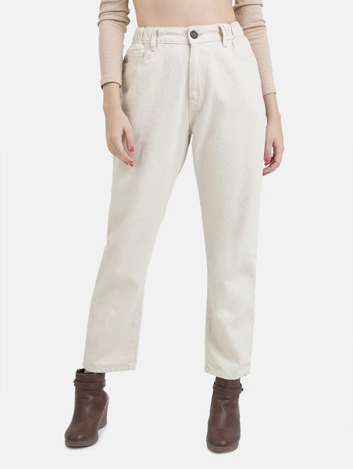 women beige solids ankle length trousers - 20551653 - Very Small Image - 1