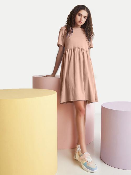 girls round neck short sleeves frock - 20554374 - Very Small Image - 1
