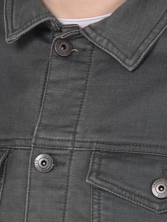 men solid casual denim jacket - 20554881 - Zoom Image - 4
