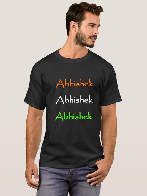 men round neck front print t-shirt - 20560032 - Very Small Image - 1