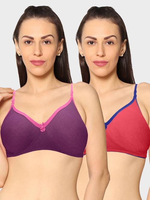 women pack of 2 solid t-shirt bra - 20560309 - Very Small Image - 1