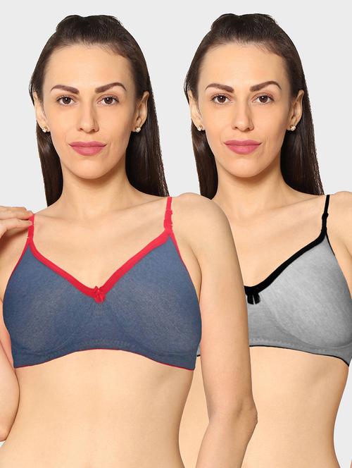 women pack of 2 solid t-shirt bra - 20560317 - Very Small Image - 1