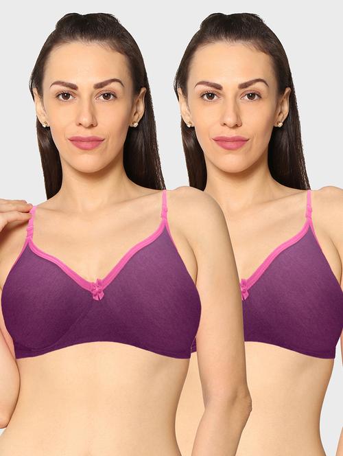 women pack of 2 solid t-shirt bra - 20560324 - Very Small Image - 1