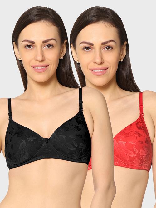 women pack of 2 lace work t-shirt bra - 20560481 - Very Small Image - 1