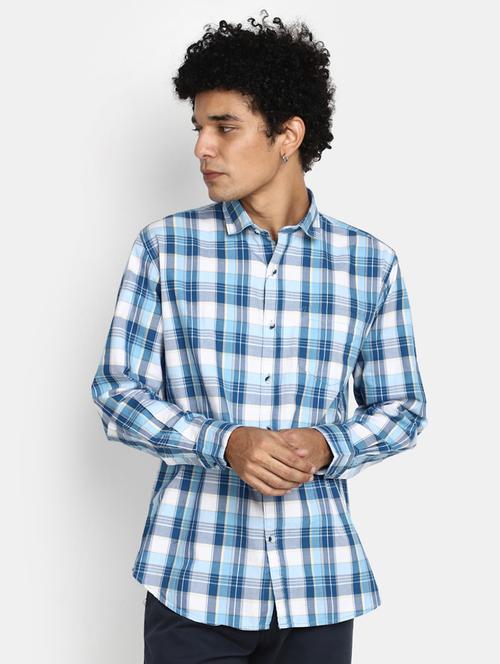 men checkered collared casual shirt - 20562421 - Very Small Image - 1