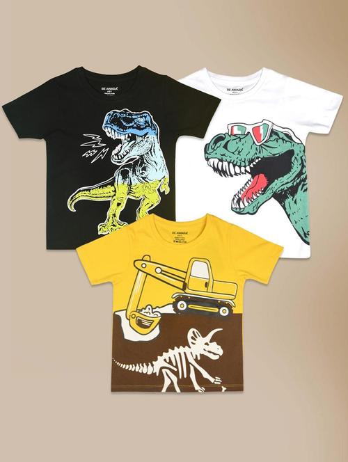 boys pack of 3 graphic printed t-shirts - 20563106 - Very Small Image - 1