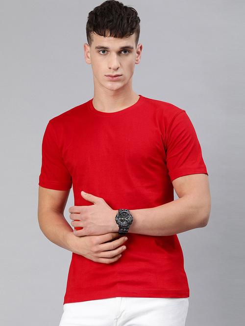 men round neck solid plain t-shirt - 20563405 - Very Small Image - 1