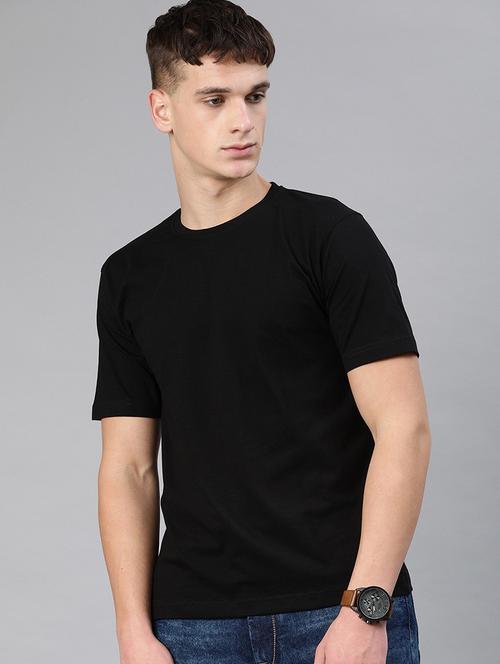 men round neck solid plain t-shirt - 20563547 - Very Small Image - 1