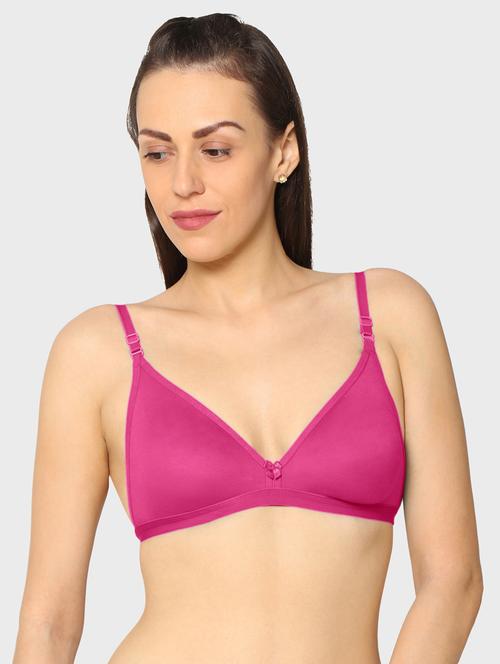 pink solid regular bra - 20564039 - Very Small Image - 1