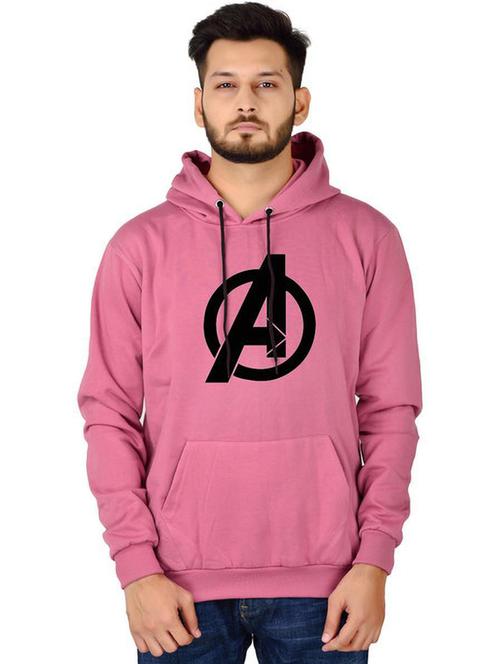 men pink typographic hooded sweatshirt - 20564787 - Very Small Image - 1