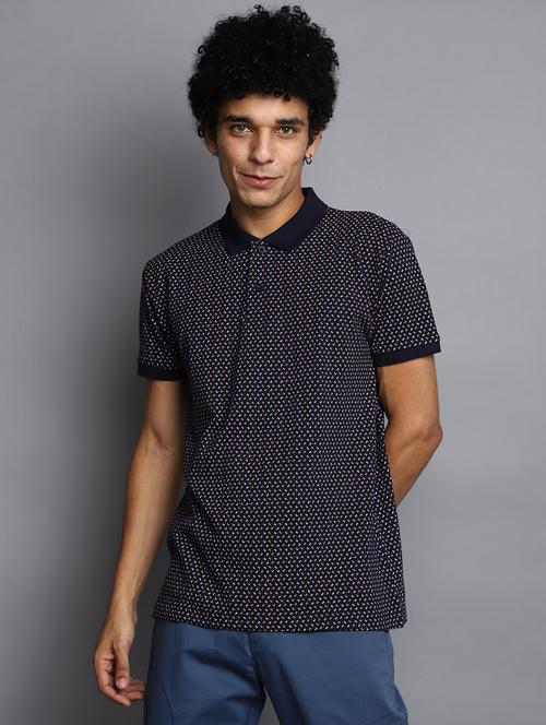 navy blue cotton regular t-shirt - 20565238 - Very Small Image - 1