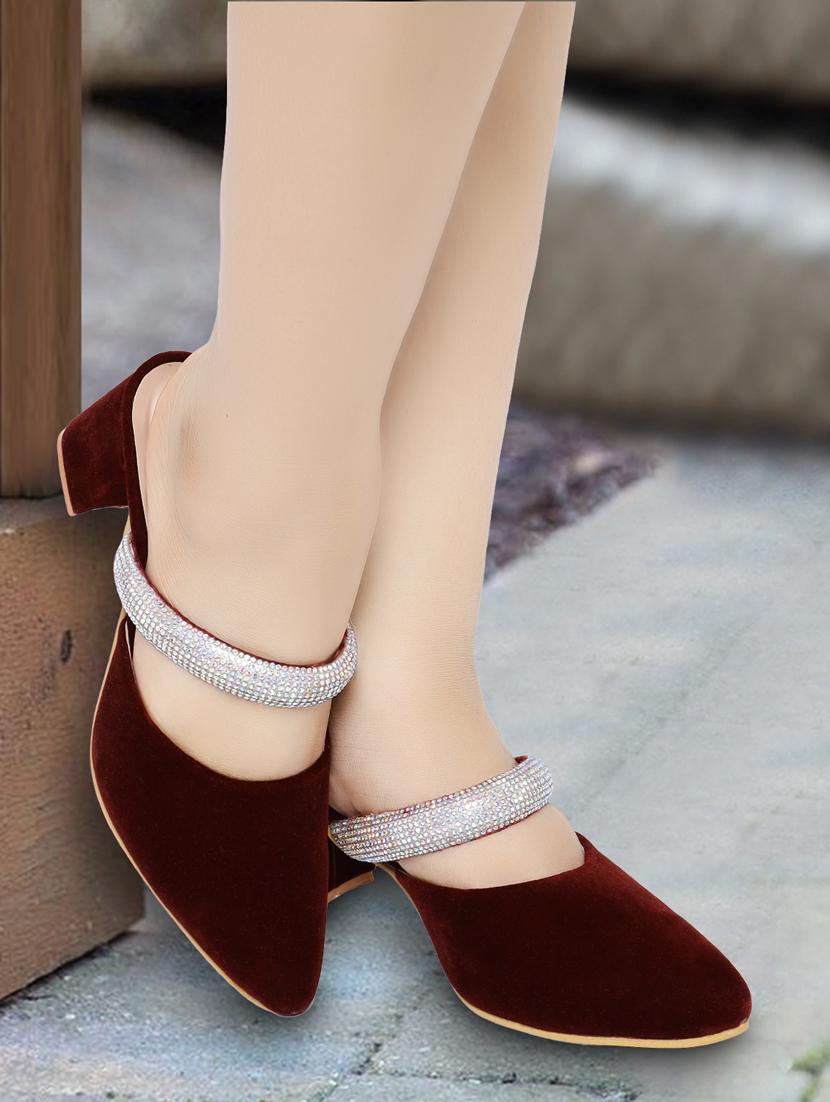 maroon synthetic mules - 20565710 - Zoom Image - 3