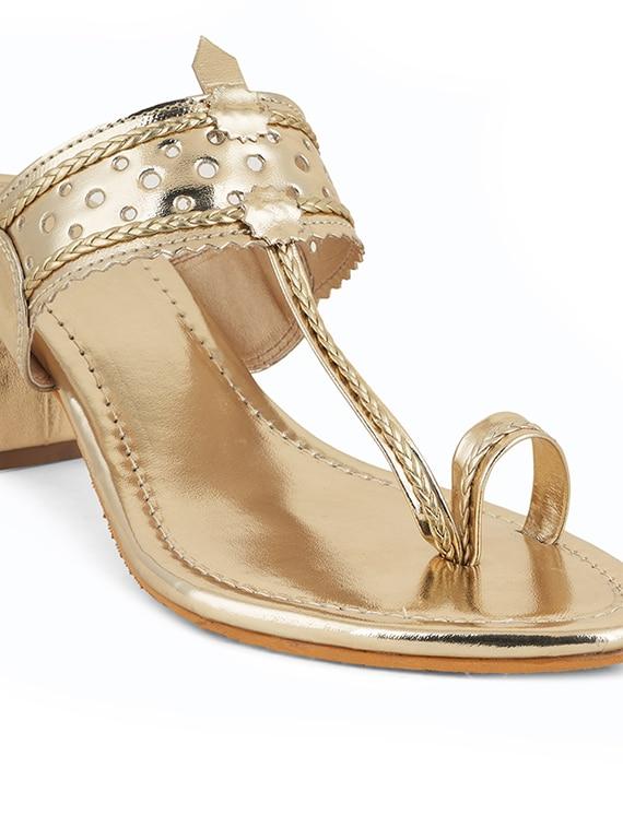 women gold strap detailed slip on sandal - 20569122 - Zoom Image - 4